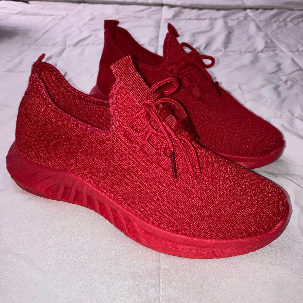 Womens Red Sneakers - Picture 3 of 6